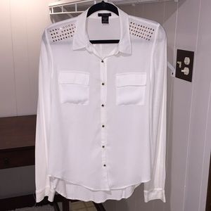 White button up blouse!
